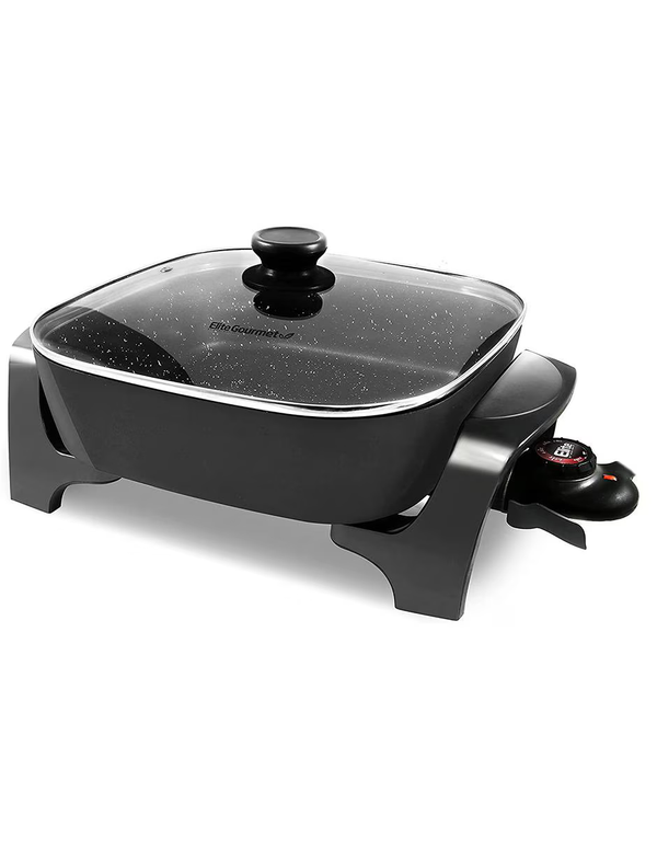 Sartén Eléctrico con Tapa Elite Cuisine Gourmet Acero Inoxidable