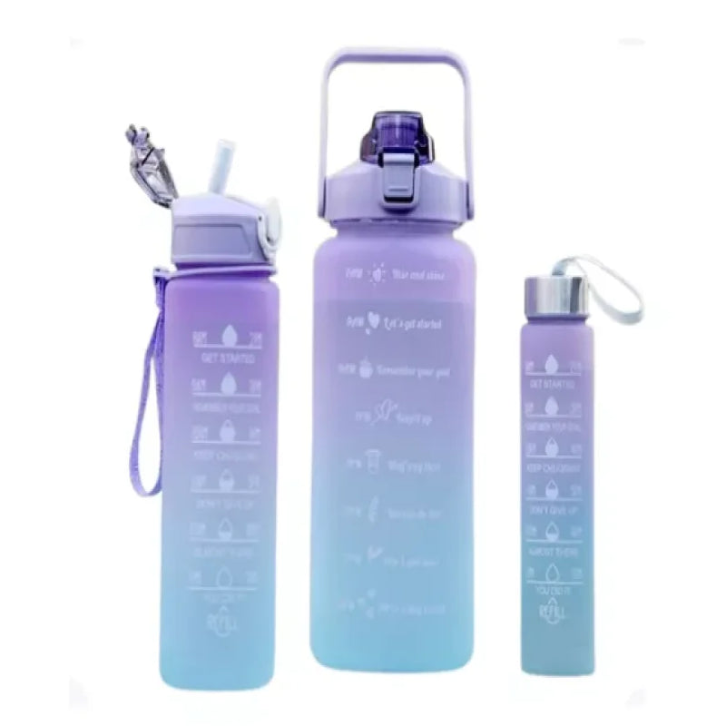 Kit 3 Botellas de Agua Squeeze Motivacionales