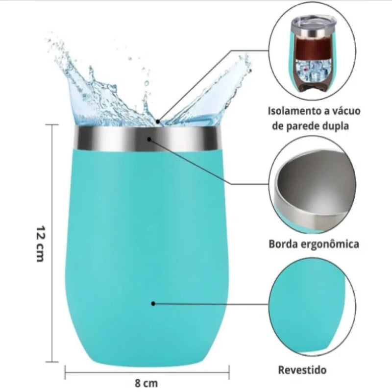 Vaso Térmico de Acero Inoxidable 360ml - Conserva Líquidos Calientes y Fríos