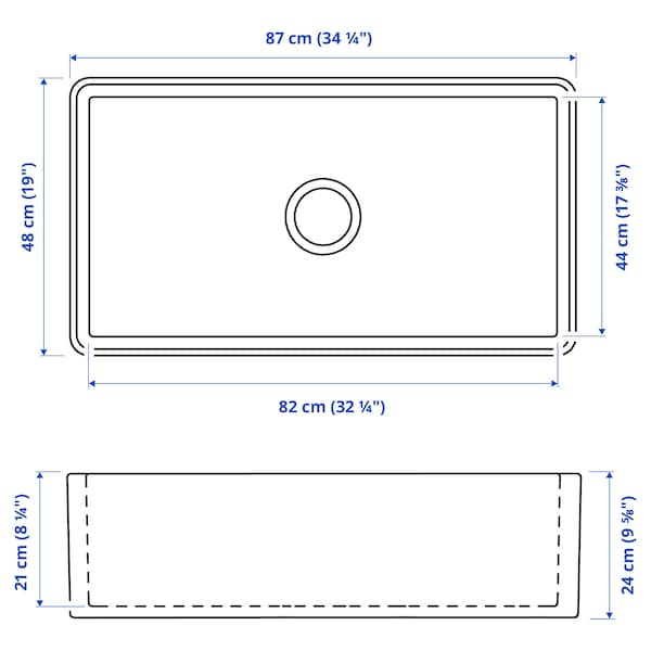 Fregadero con Frente Visible, Blanco