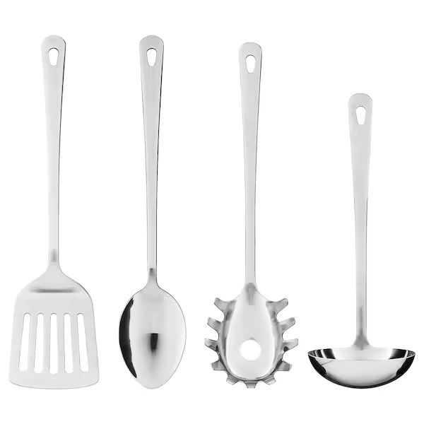 Utensilios de Cocina, 4 Piezas, Acero Inoxidable