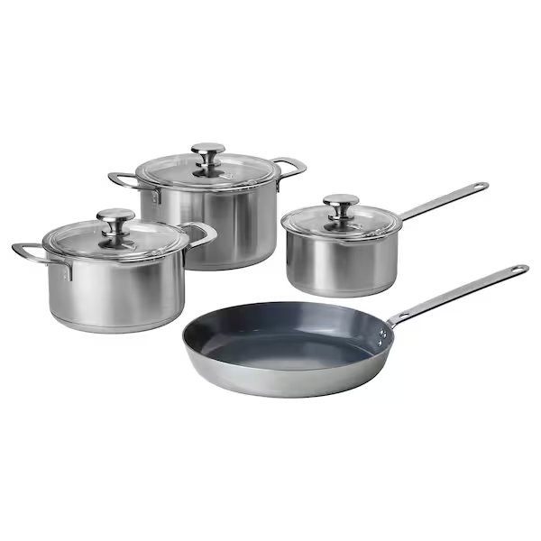 Batería de Cocina Finezza de 7 Piezas en Acero Inoxidable: