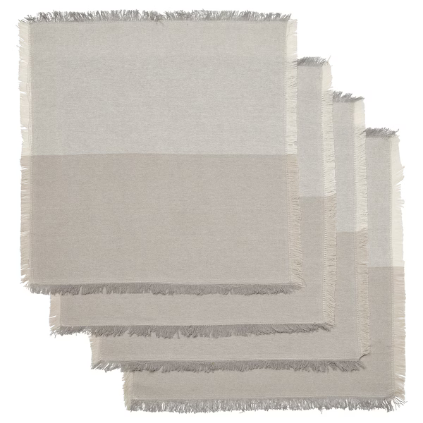 Servilleta Gris/Blanco – 14x14" (Kit con 12 Unidades)