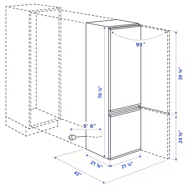 Nevera Integrada - Apta para Panel (8.8 cu.ft)